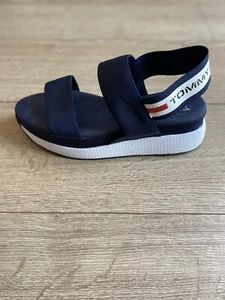 Tommy Jeans Women's Blue Wedge Sandals Size 6.5  EU 40 - Picture 1 of 7