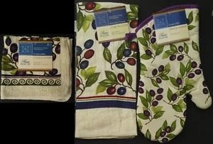 Kitchen Dining Linen Olive Branches Theme, Select: Towel Dishcloth or Oven Mitt - Picture 1 of 4
