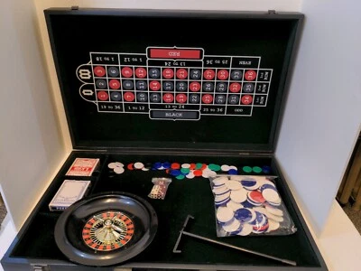 Vintage Portable Casino Roulette and Black Jack 23” Vinyl Case games - Image 1 of 4
