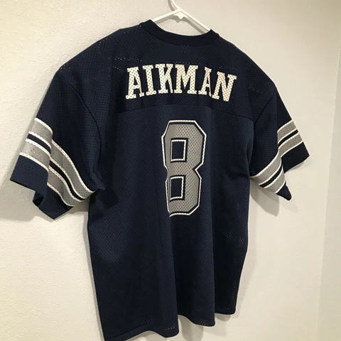 Vintage Dallas Cowboys Jersey Mens XL Troy Aikman 50-52 Logo Athletic NFL Navy Cover