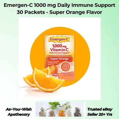Emergen-C Vitamin C 1000 mg Super Orange 30 Packets Immune Support Drink Mix - Image 1 of 4