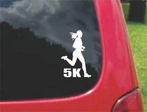 2 (PCS) 5K Run Girl Runner Stickers Decals 20 Colors To Choose From - Picture 1 of 2