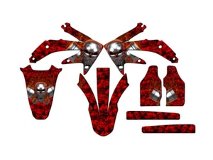 2005-2007 CRF 450R FLAMING GEARHEAD Red Senge Graphics Kit Compatible with Honda - Picture 1 of 4