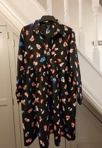 NEW LOOK MATERNITY BLACK ABSTRACT POTTERN DRESS 14 - Picture 1 of 2