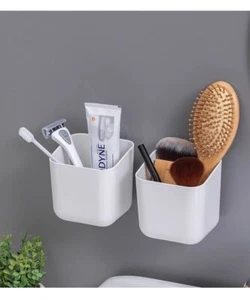Wall Mounted Toothbrush Holder Adhesive Shelf Bathroom Shower Organizer Wall ... - Picture 1 of 7