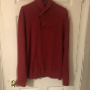 Polo Ralph Lauren Men’s XXL Red Cowl Neck Button Zip Pullover Sweater - Picture 1 of 9