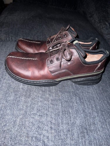 Scarpe Oxford casual Clarks da uomo marroni in pelle stringate comode misura 8 5