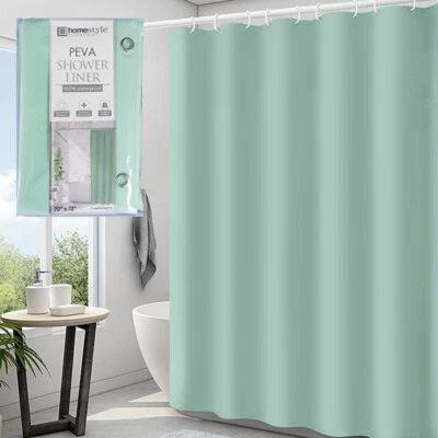 Занавеска для душа 70 x 72 дюйма PEVA вкладыш 3G водонепроницаемая занавеска для душа с 3 магнитами - Изображение 1 из 4