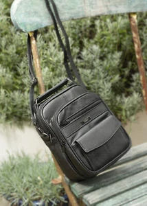Herren Damen Echt Weichleder Reise Arbeit Umhängetasche Kamera Organizer Tasche - Bild 1 von 4