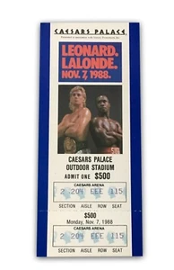 Boleto de pelea de boxeo Sugar Ray Leonard vs. Donny Lalonde 11/7/88 Caesars Palace - Imagen 1 de 2