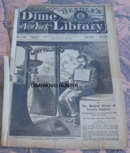 BUFFALO BILL CODY INDIAN SCOUT 1892 BEADLES NEW YORK DIME LIBRARY 739 DIME NOVEL - Picture 1 of 1