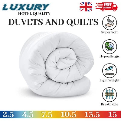 KENSINGTON HOMEWARE Hotel Quality Duvet Quilt Size Single Double Super King All Tog 4.5 10.5 13.5 15