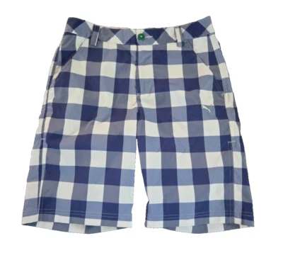 PUMA SPORT  LIFESTYLE MEN'S Blue & White Plaid  Golf Shorts  Size 28 - Image 1 of 4