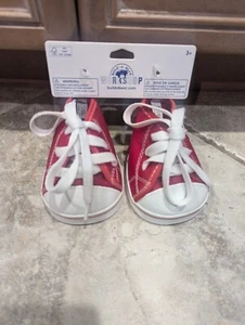 Scarpe da tennis alte Build A Bear rosse sneakers tela alte tipo Converse - Foto 1 di 5