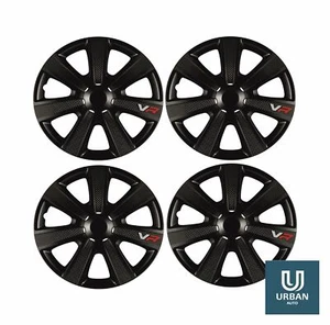 Copricerchi Chromia 16" per adattarsi a Ssangyong Rexton Set di 4 set nero carbonio - Foto 1 di 5