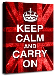 LR Keep Calm Art Print Quote Red White Blue Carry On Framed Wall Picture 3 - Picture 1 of 6