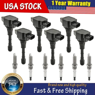 6x Bobina de encendido y bujías de iridio para Infiniti Q50 QX50 3,5 L 2014-2016 Foto 1 de 4