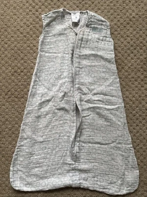 HALO Saco de Dormir Envoltura 100 Algodón Muselina Bebé Azul Círculos Talla Mediana 16-24 Lbs Foto 1 de 4