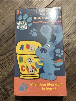 Blue's Clues Play Along With Blue ABC's & 123's VHS New / Sealed Movie RARE - Image 1 of 3