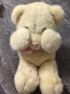 Dakin Teddy Bear PEEK A BOO Vintage Stuffed Plush Heart Nose - Picture 1 of 8