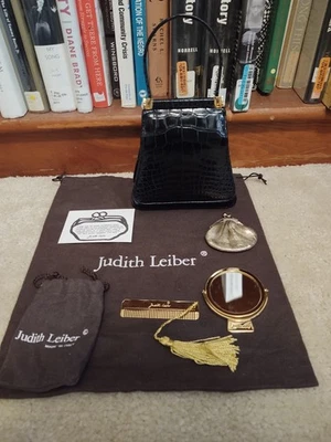 ¡PUBLICADO! $4.5K LEIBER NAVY COCODRILO tophandle PIÑA PEDRERÍA! Foto 1 de 4