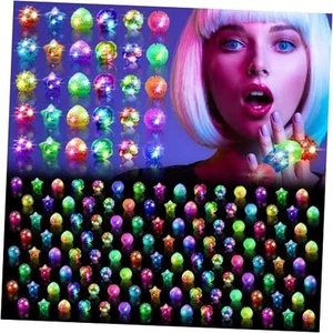 150 Pack LED Light Up Rings, Glow in the Dark Party Supplies, 6 Style Flashing - Picture 1 of 8