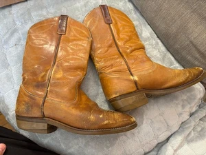 Red Wing Cowboy Boots Pecos Boots Brown Size 9.5 D VTG Leather Distressed USA - Picture 1 of 12