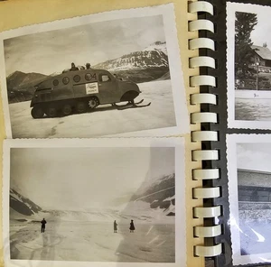VTG 1950's Canadian Rockies Banff BW Photo Album Hotel Ski Car Mountains People - Picture 1 of 10