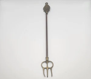 Vintage Brass Toasting Fork Medieval Armor Helmet Design Made in England - Picture 1 of 19