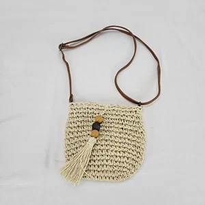 Bolso Bandolera de Paja para Mujer Playa Hecho a Mano Ratán Bolsos de Hombro Tejido a Mano Cuero - Imagen 1 de 9