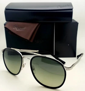 New PERSOL Sunglasses 2466-S 518/71 56-18 Black & Silver Frames Grey Fade Lenses - Picture 1 of 12