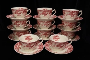 JOHNSON BROTHERS STRAWBERRY FAIR OLD CHELSEA STRAWBERRIES 11 CUPS & SAUCERS - Picture 1 of 12