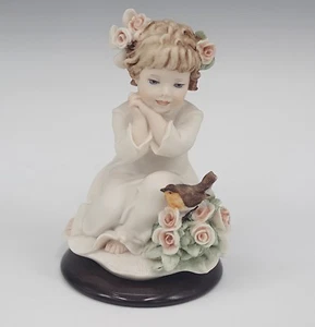 2004 GIUSEPPE ARMANI FLORENCE SOCIETY SWEET SONG GIRL CHILD WITH BIRD #1790F - Picture 1 of 8