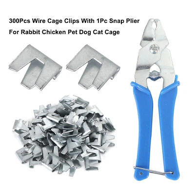 ARTUDATECH 300 Pieces Wire Cage Clips With 1 Piece Rabbit Cage Repair Pliers Metal U2