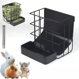 Rabbit Hay Feeder Guinea Pig Hay Feeder with Hook Heavy-Duty Metal Frame - Picture 1 of 12