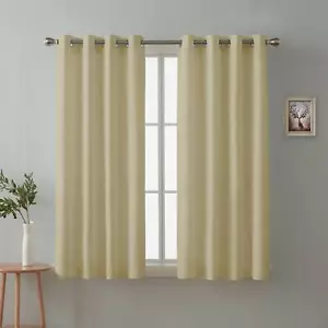 Set of 2 Cloth Fusion Valance Solid Blackout Door Curtain,7 Ft Iridesent White - Picture 1 of 5