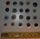 lot of 20 german antique human glass eyes Iris , Lauscha approx 1900