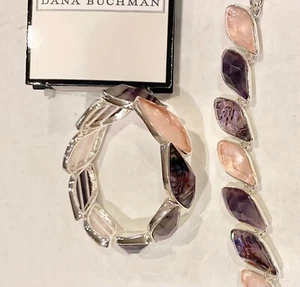 DANA BUCHMAN Pink Purple Faux Gemstone Necklace Bracelet Set NEW - Picture 1 of 4