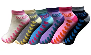 Damen Love & Heart Sportsocken Sport Gym knöchelhohe Baumwollsocken - Bild 1 von 4