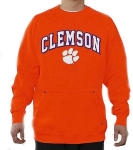 Sudadera clásica de cuello redondo bordada naranja para hombre Clemson Tigers - Imagen 1 de 4
