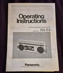 Vintage Panasonic RX-F4 Operating Instructions Manual Portable Stereo Boombox - Picture 1 of 3