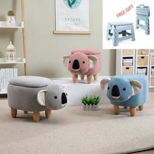 Grigio Koala poggiapiedi stoccaggio nursery pouf pouffe poggiapiedi sedile basso camera per bambini