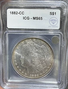 1882 CC Morgan Silver Dollar ICG MS-65 IDC Verified (Toned) - Picture 1 of 2