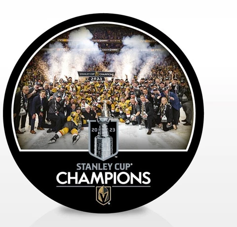 2023 STANLEY CUP FINAL CHAMPIONS PUCK VEGAS GOLDEN KNIGHTS TEAM CELEBRATION !! Cover