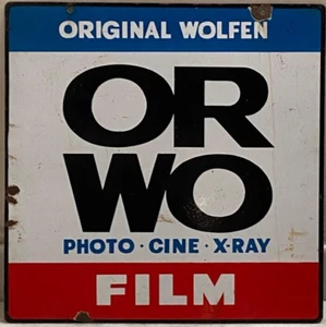 Vintage Original Orwo Photo Ciné Rayon X Film Publicité Étain Panneau - Photo 1 sur 11