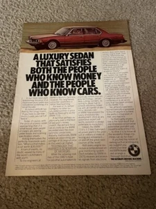 Vintage 1981 BMW 733i Luxury Sedan Car Print Ad 1980s - Picture 1 of 1