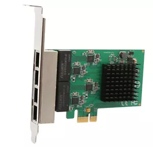 PCI-Express 2.0, x4, 4-Port Gigabit Ethernet RJ45 Card, Realtek+ASMedia Chipsets - Picture 1 of 6