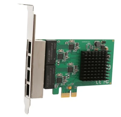PCI-Express 2.0, x4, 4-Port Gigabit Ethernet RJ45 Card, Realtek+ASMedia Chipsets - Image 1 of 4