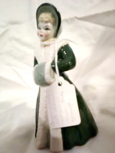 VINTAGE Enesco Bell Holding Muff Porcelain 5 1/2" 1950s ~ Japan - Picture 1 of 7