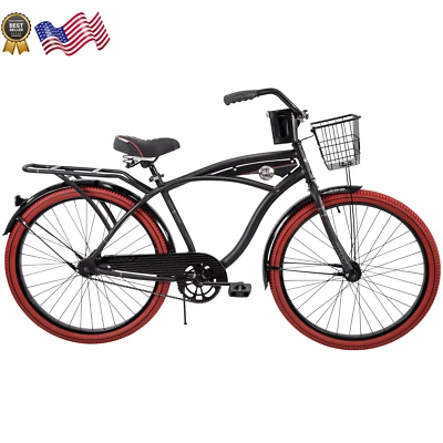 Bicicleta Cruiser 26" Nel Lusso se adapta a ciclistas 5'0"+ negro mate adulto hombre Foto 1 de 4